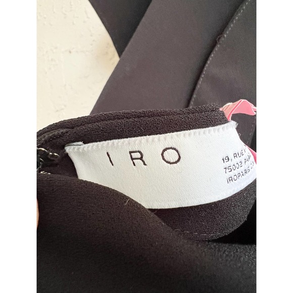 IRO Ruffled Crepe Singles Open V-Back Cropped Jumpsuit Black Women's FR/ 34 US 2 - Picture 6 of 8